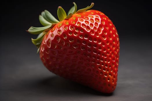 Fresh strawberries on a solid color background. generative ai