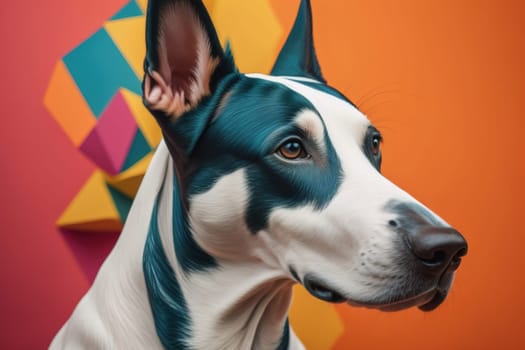 White labrador retriever dog portrait on a solid color background. Studio shot. generative ai