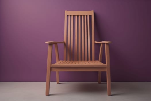 Wooden chair in the room. ai generative