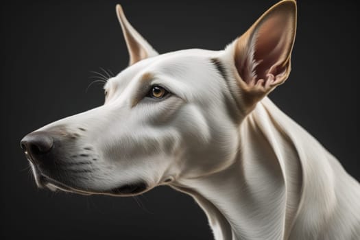 White labrador retriever dog portrait on a solid color background. Studio shot. generative ai