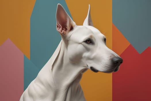 White labrador retriever dog portrait on a solid color background. Studio shot. generative ai