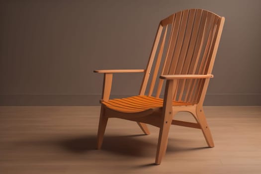 Wooden chair in the room. ai generative