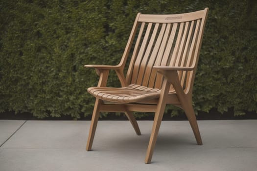 Wooden chair in the room. ai generative