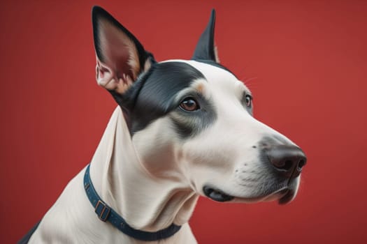 White labrador retriever dog portrait on a solid color background. Studio shot. generative ai