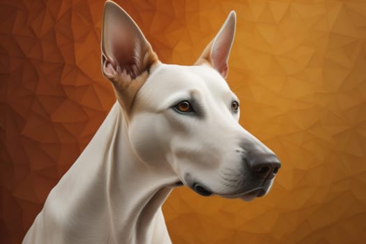 White labrador retriever dog portrait on a solid color background. Studio shot. generative ai