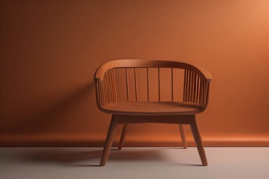 Wooden chair in the room. ai generative