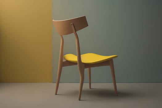 Wooden chair in the room. ai generative