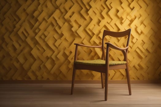 Wooden chair in the room. ai generative