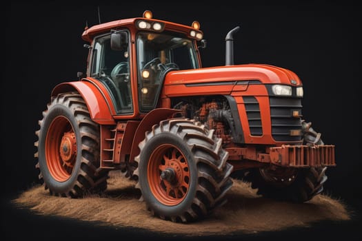 Modern tractor on a colored background. ai generative