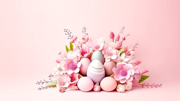 A basket adorned with Easter treasures a festive image evoking the merriment and delight of the spring holiday celebration