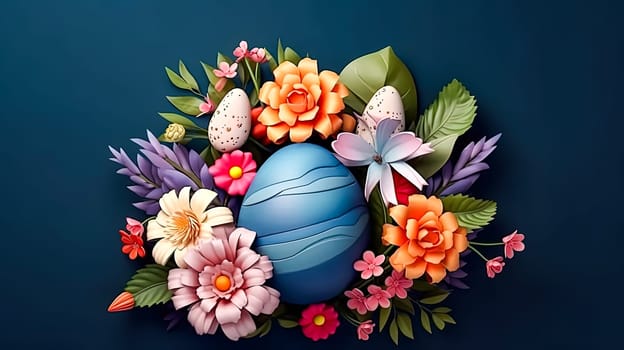 Springtime delight, Basket filled with Easter eggs a cheerful illustration radiating the joy of celebration during this vibrant spring holiday