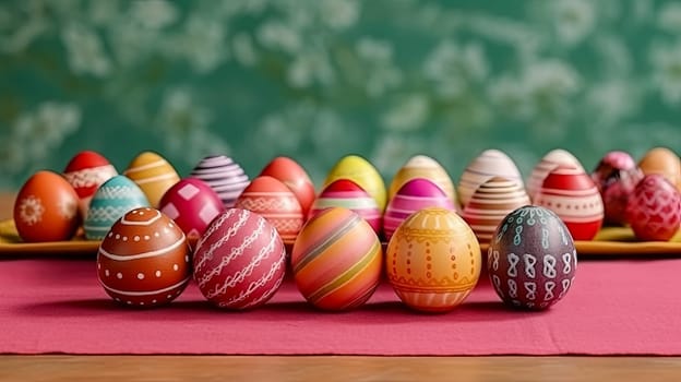 Easter treasures, Eggs nestled in a cheerful basket a visual delight representing the jubilation and festive spirit of this joyful spring holiday