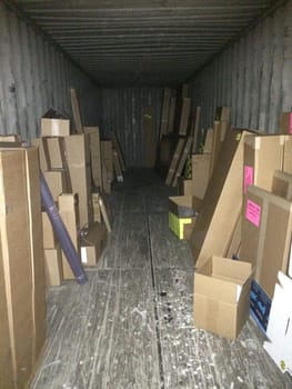 Storage Container Full of Organized Cardboard Boxes. High quality photo