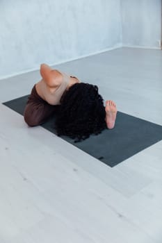 Yoga On Floor Flexible Woman Fitness Gymnastics
