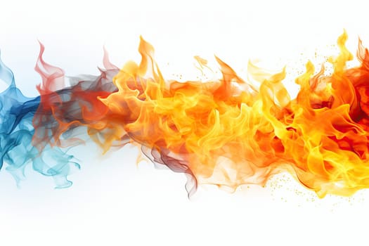 Fire flames on a white background.