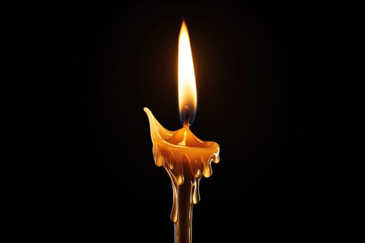 Candle flame on a black background.