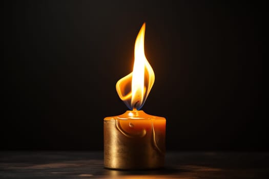Candle flame on a black background.