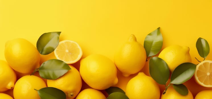 slice food nature healthy vegetarian lime flat lemon natural yellow fruit background juicy summer diet citric organic concept fresh ingredient colorful. Generative AI.