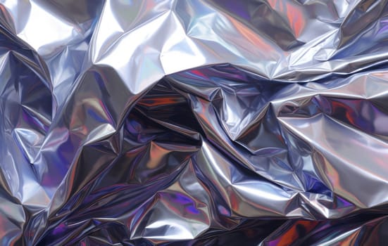 abstract crumpled foil with a rainbow shade in 5k