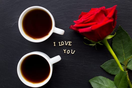 Still Life with a declaration of love. Valentine's Day