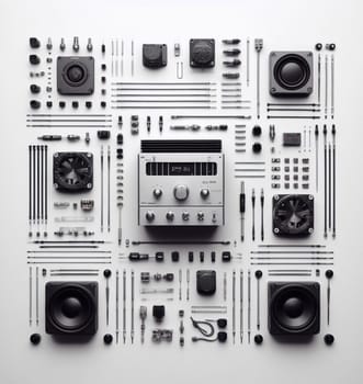 electronic power amplifier schematics illustration ai generated art