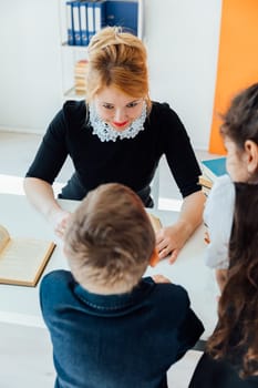 Teacher training of schoolchildren at a school lesson