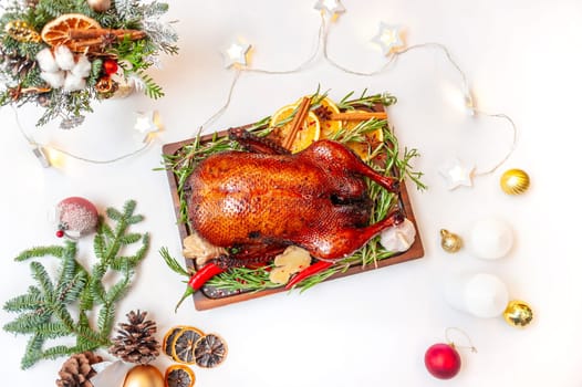Christmas turkey. Traditional festive food for Christmas or Thanksgiving isolated. High quality photo