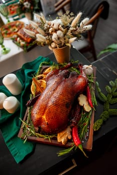 Christmas turkey. Traditional festive food for Christmas or Thanksgiving isolated. High quality photo