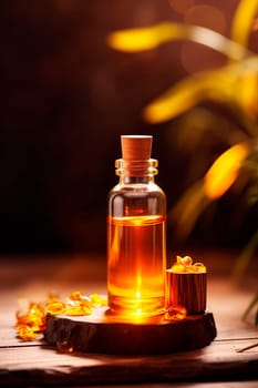 essential oil amber spa background. Generative AI, Nature.