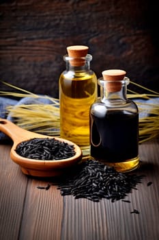 Black cumin cosmetic oil. Generative AI, Spa.