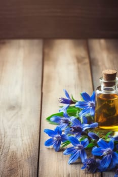 Cosmetic essential oil borage. Generative AI, Nature.