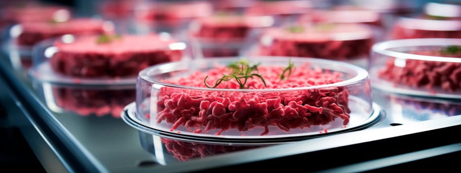 Meat research in the laboratory. Generative AI, Food.
