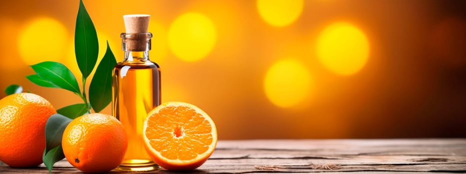 orange essential oil in a bottle. Generative AI, Spa.