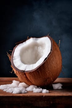 Coconut on the table. Generative AI, Food.
