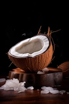 Coconut on the table. Generative AI, Food.