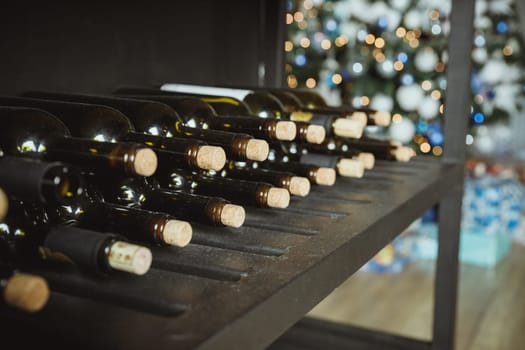 Bottles of wine shot with limited depth of field.