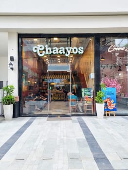 Gurgaon, Delhi, India - 17th Sept 2023: Store outlet of Chaayos popular chai tea cafe in India unicorn startup with restaurants and food delivery