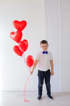 boy with air in the shape of a heart