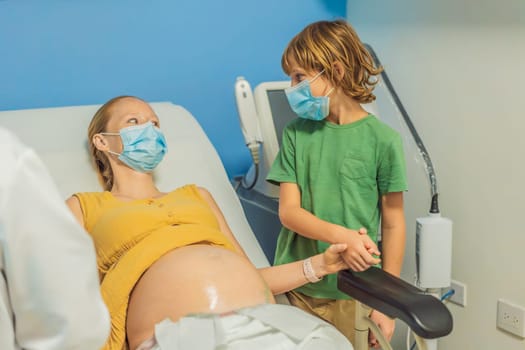 a pregnant mother's ultrasound visit, sharing the excitement with her son who eagerly awaits the arrival of his baby brother. A heartwarming portrayal of family bonds and the anticipation of new beginnings.