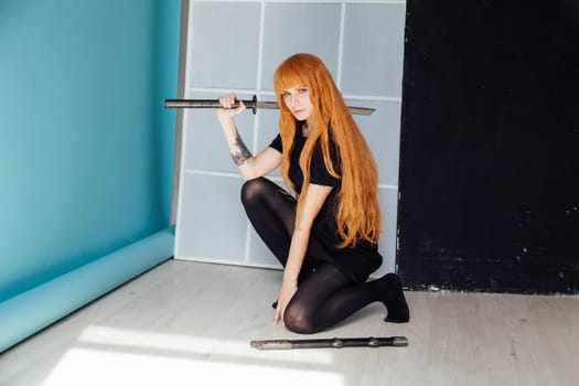 cosplayer with red hair anime Japan