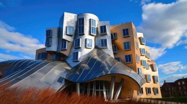 bizarre architecture of art building, creative style comeliness