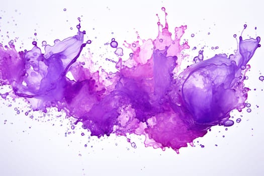 Splash of purple liquid. Splash of purple color on a white background. Abstract color background.