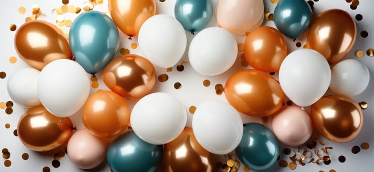 Bright balloons and falling confetti fill the air with fun and joy.