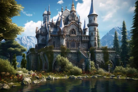 This fairytale castle in the Gothic style impresses with its sharp towers and dark rooms, creating an atmosphere of mystery and mysticism