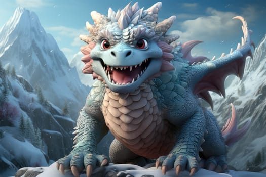 This giant dragon makes an impression with its thrilling descent down the icy mountain