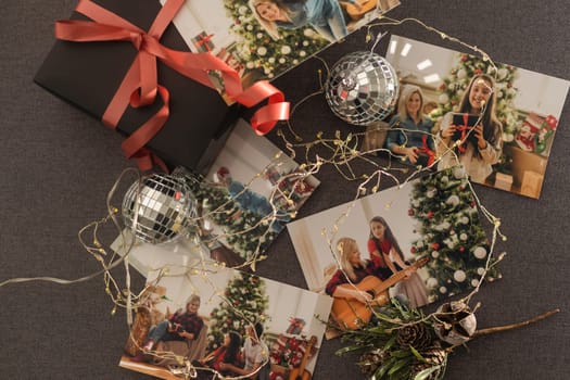 photo next to gifts, garland