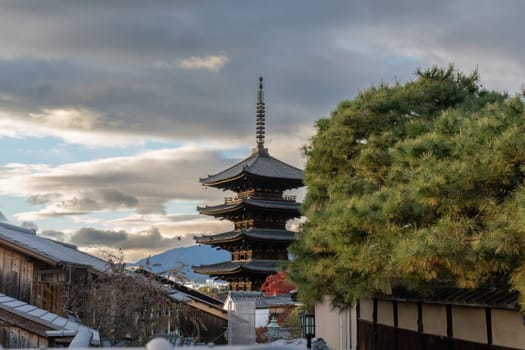 Kyoto, Japan cityscape in Higashiyama historic district.