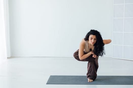 Yoga On Floor Flexible Woman Fitness Gymnastics
