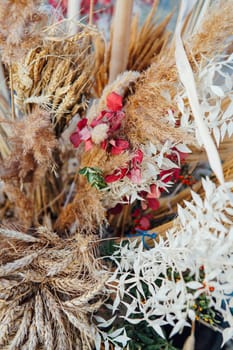 autumn background bouquet of wildflowers