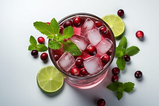 Cranberry Mule with vodka, ginger beer, cranberry juice, lime. Christmas cocktail idea.